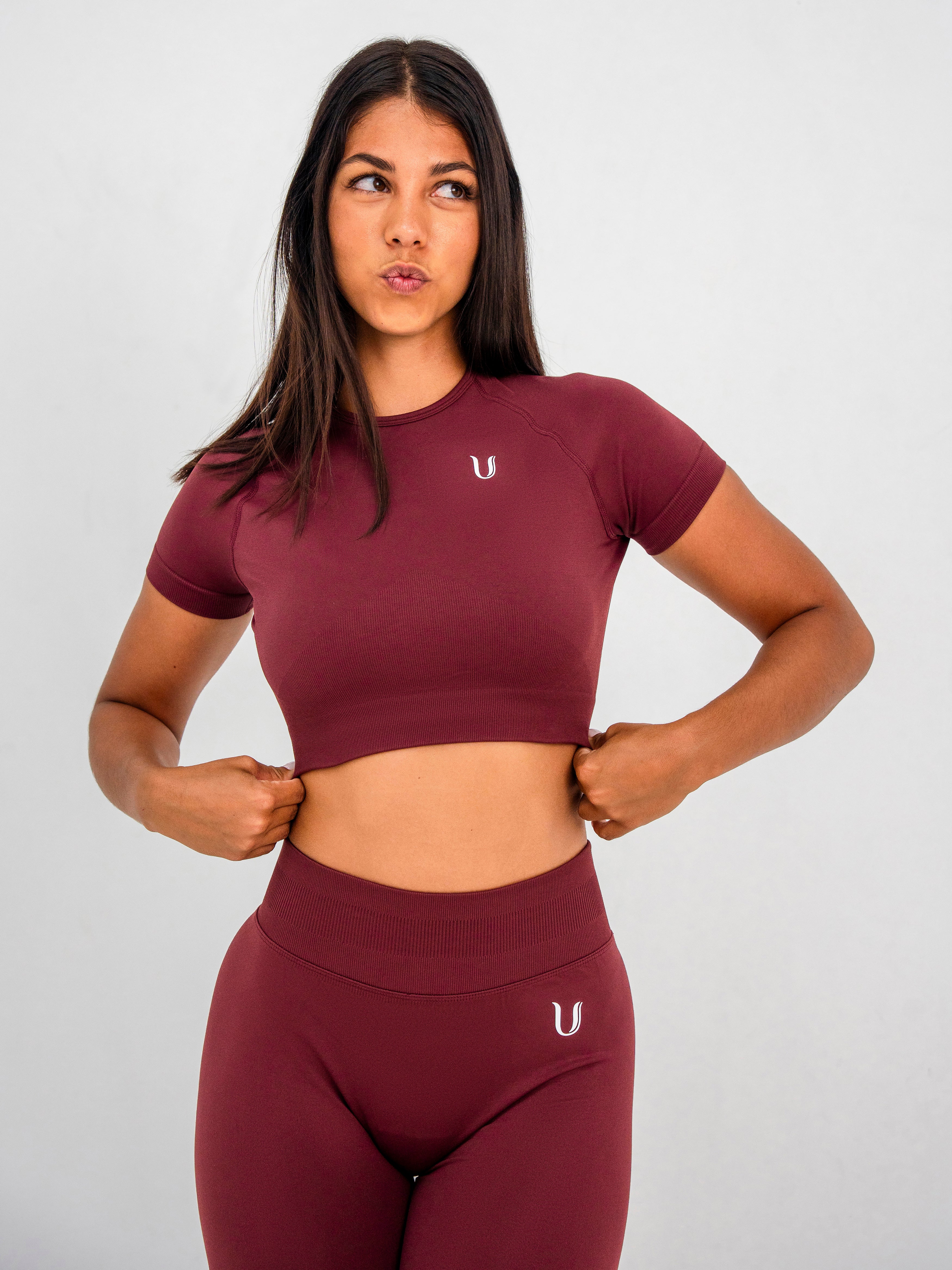 Luna | Crop Top Senza Cuciture Premium - Bordeaux
