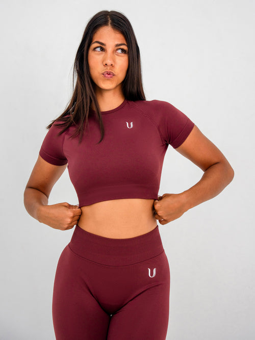 Luna | Crop Top Senza Cuciture Premium - Bordeaux