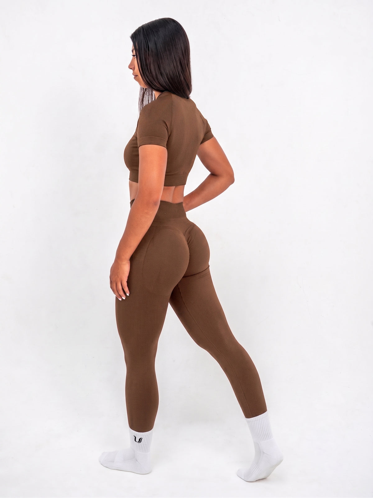 Luna | Premium Seamless Scrunch Legging - Marrone
