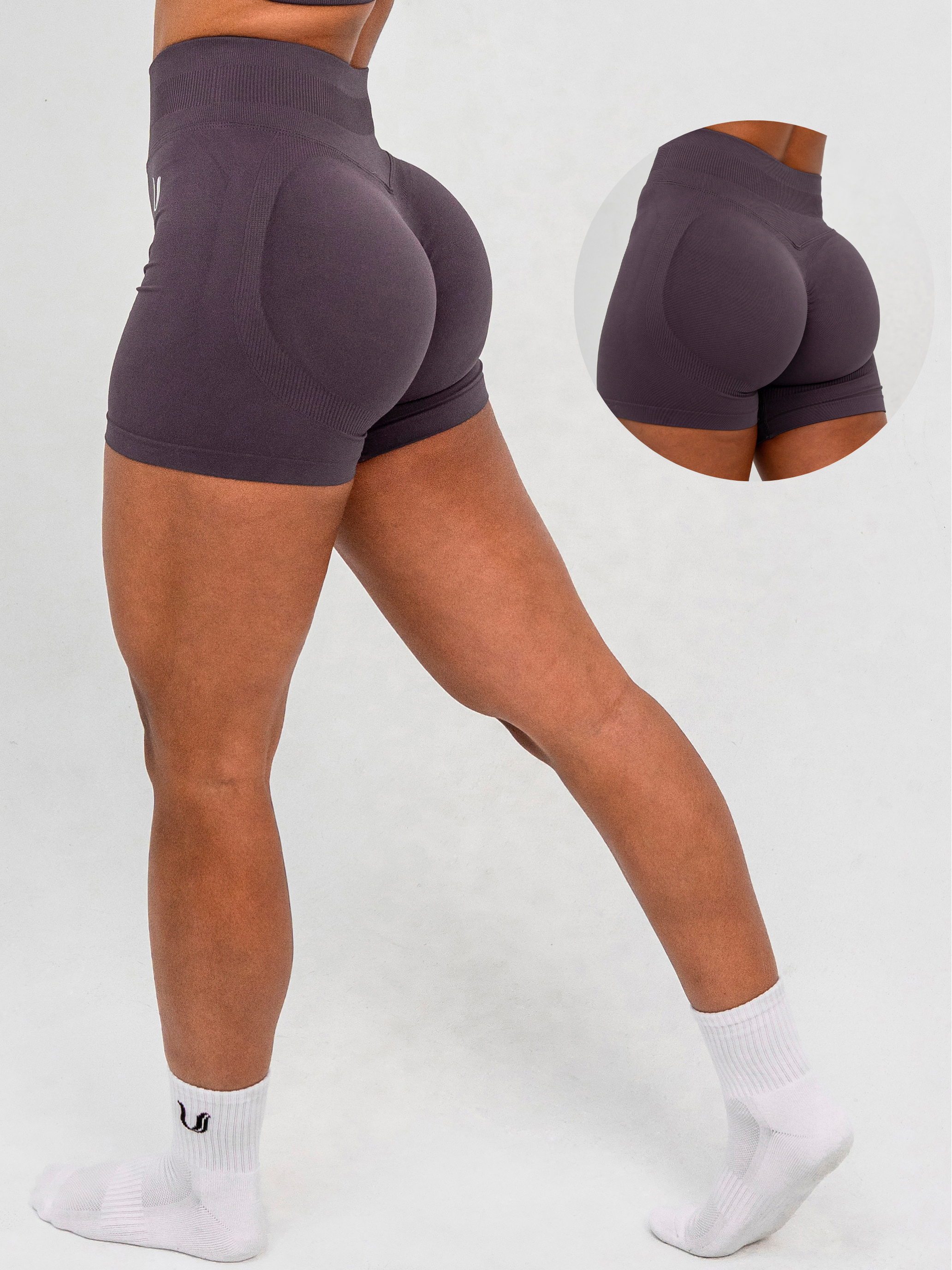 Luna | Short Scrunch Senza Cuciture Premium - Lilla polvere