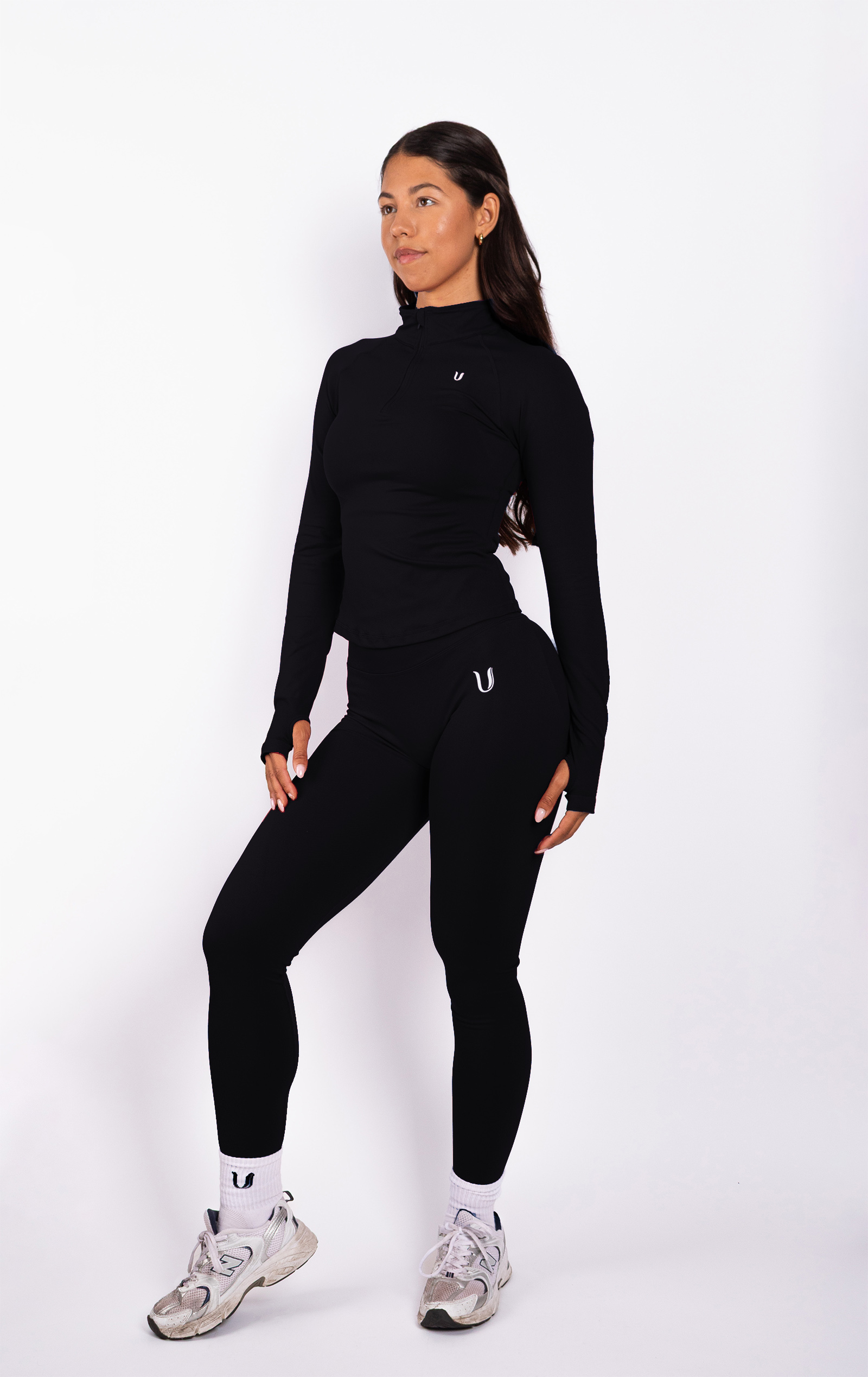 Beau Half Zip Top Maniche Lunghe Rosso