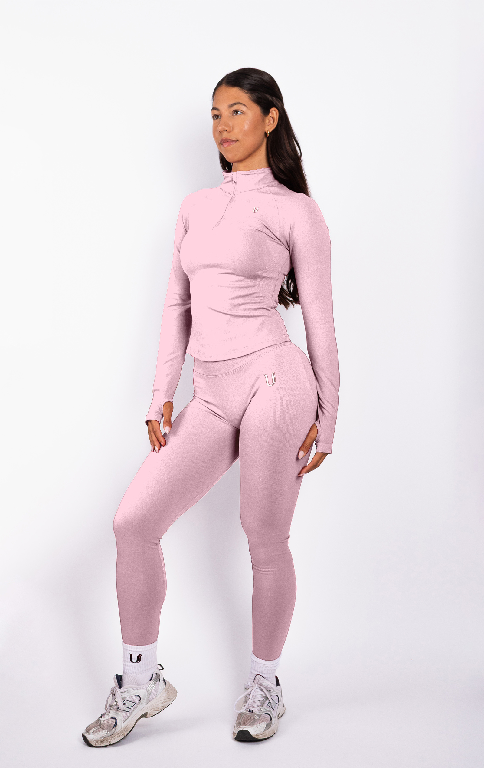 Beau Half Zip Top Maniche Lunghe Rosso