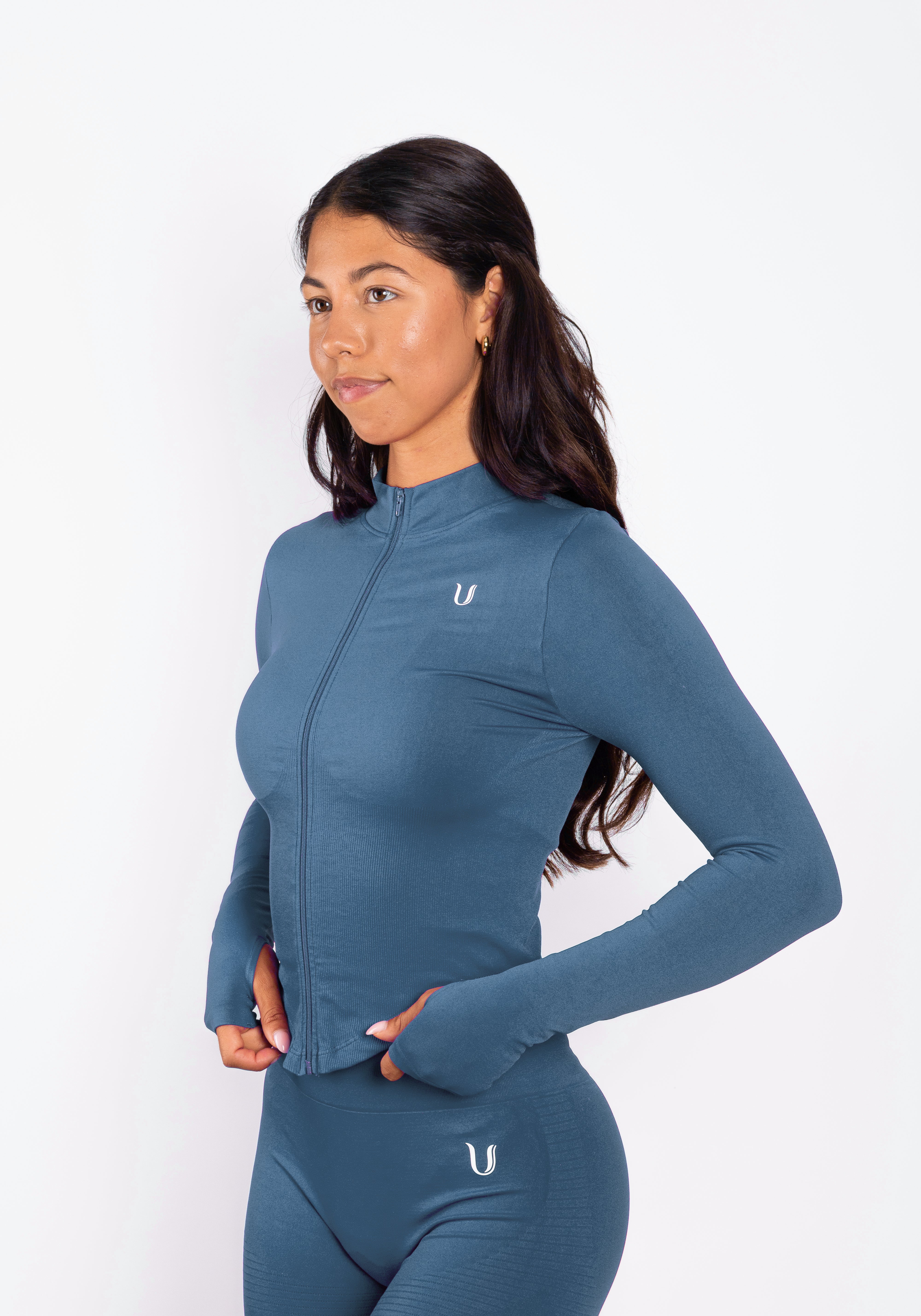 Bibi | Giacca con Zip a Coste Seamless – Rosso