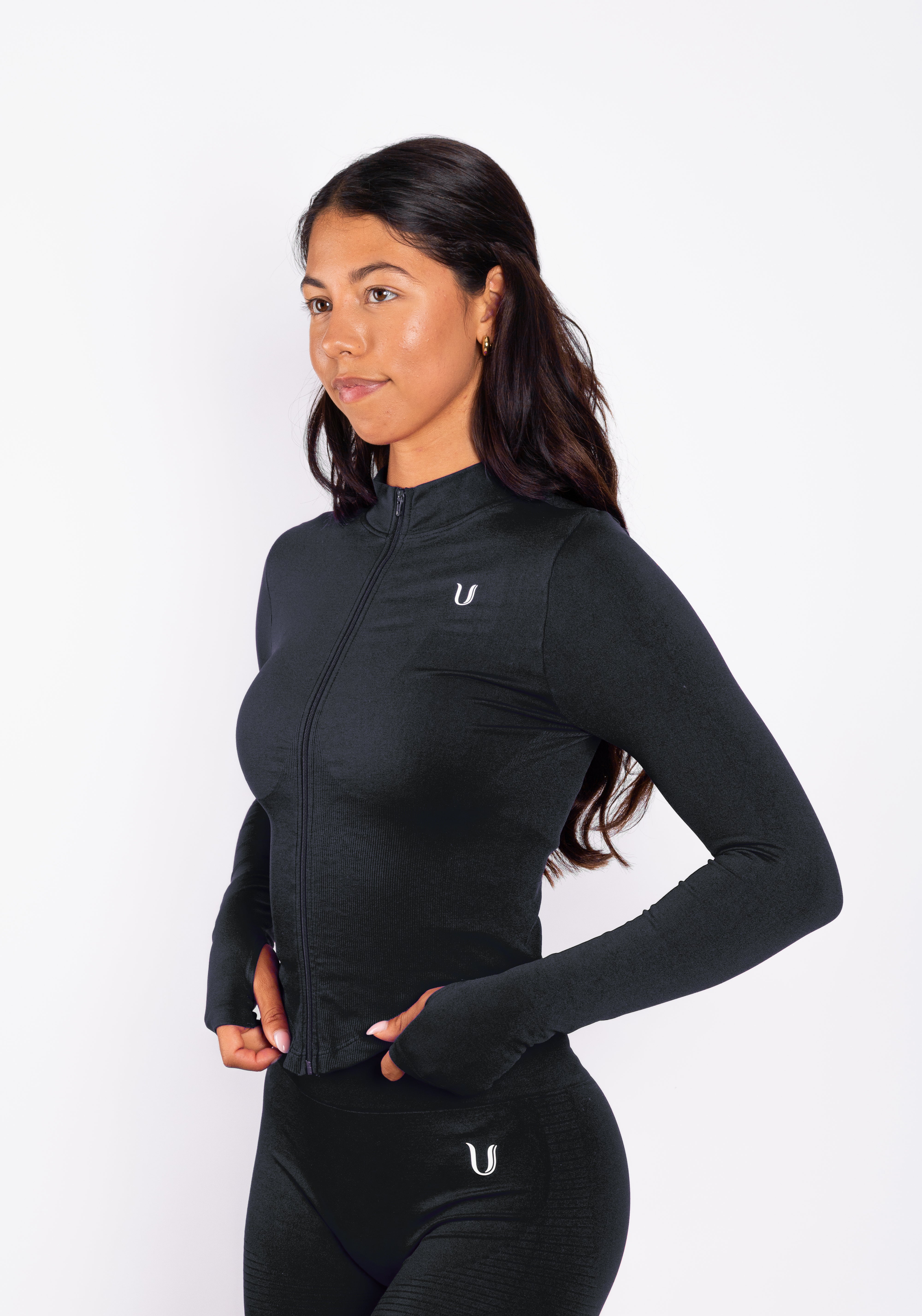 Bibi | Giacca con Zip a Coste Seamless – Rosso