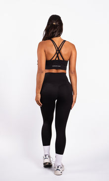Kyra Cross  BH Zwart - Dames workout kleding achterkant
