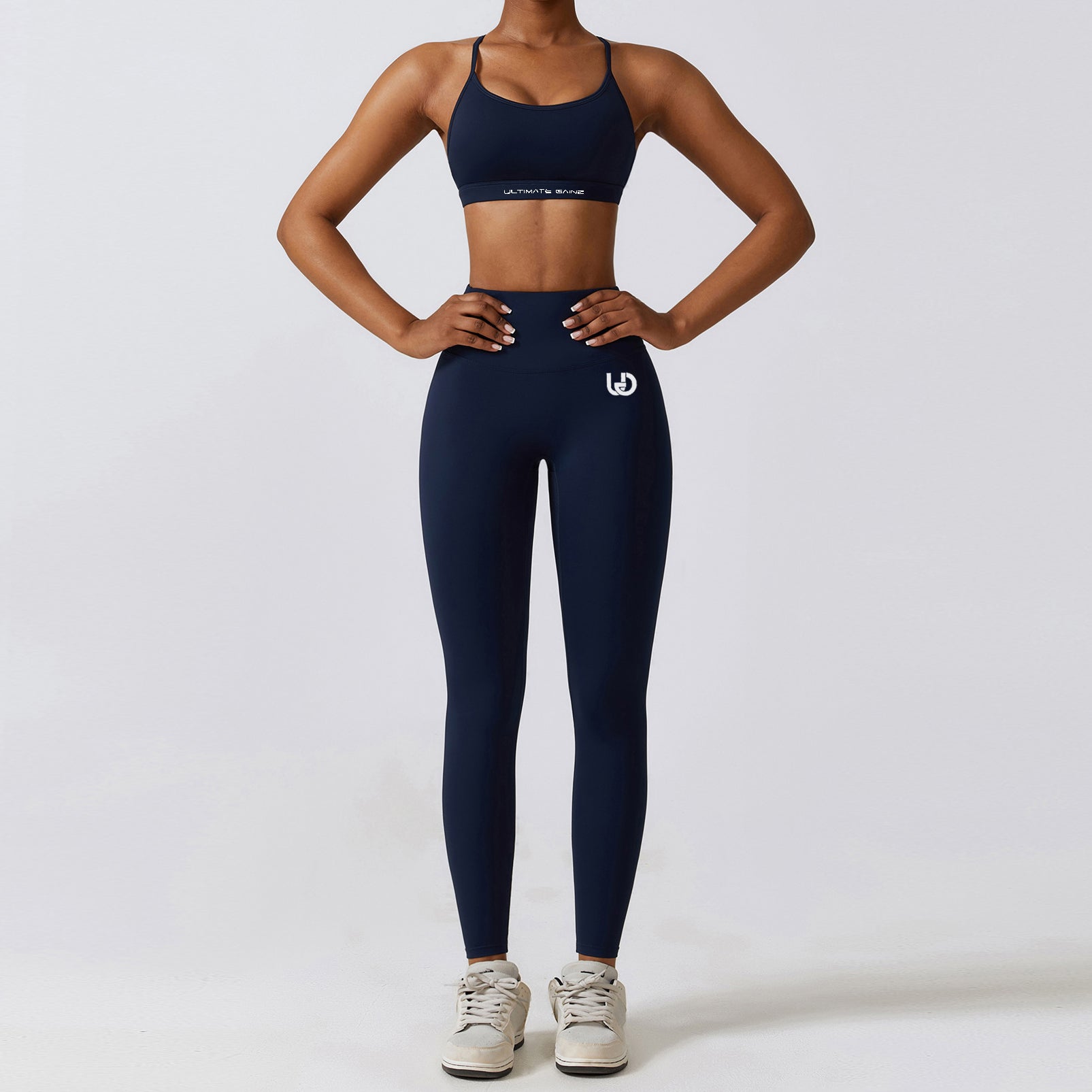 Set Hailey | Top e Leggings Senza Cuciture - Blu Marino