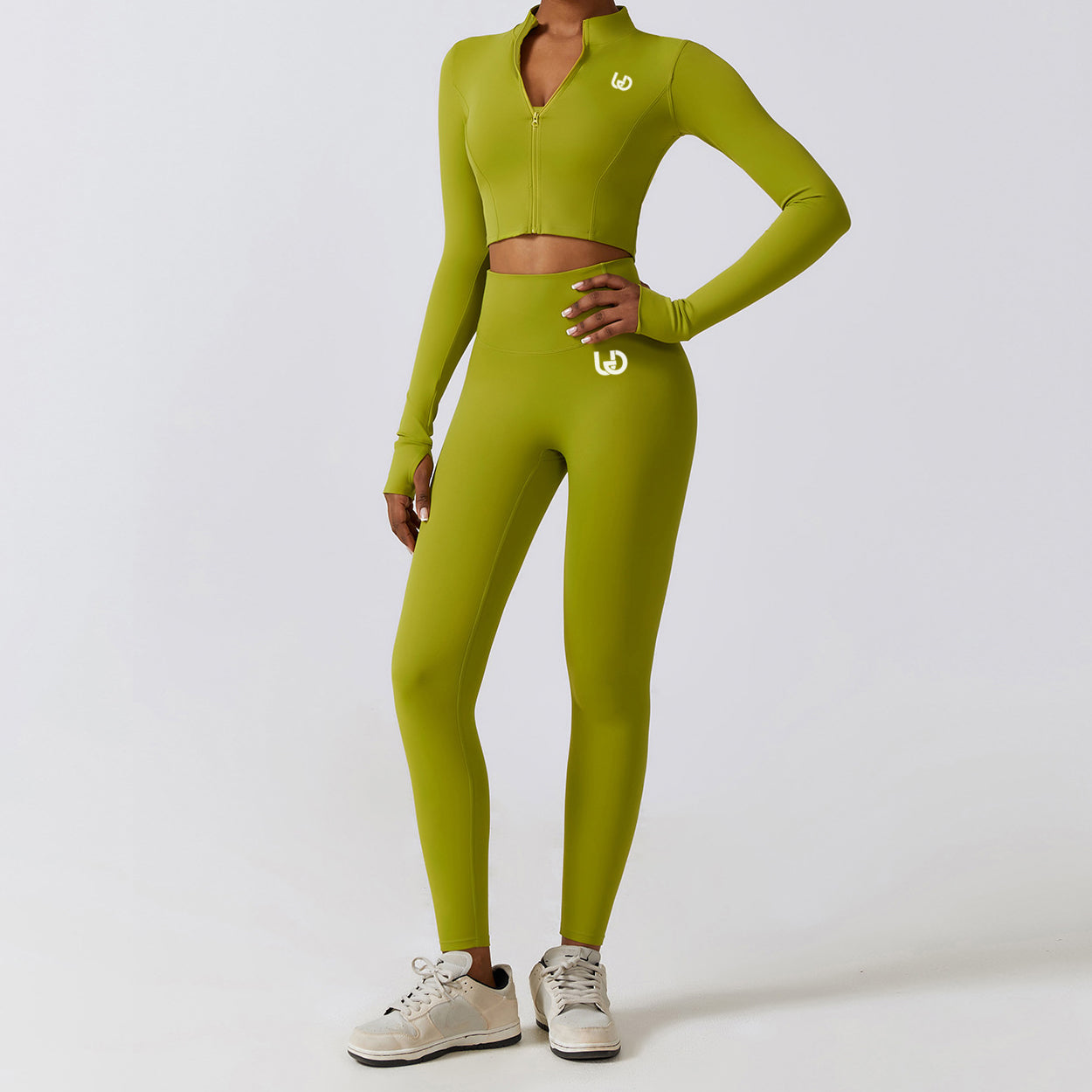 Set Hailey | Top a Manica Lunga Legging - Matcha