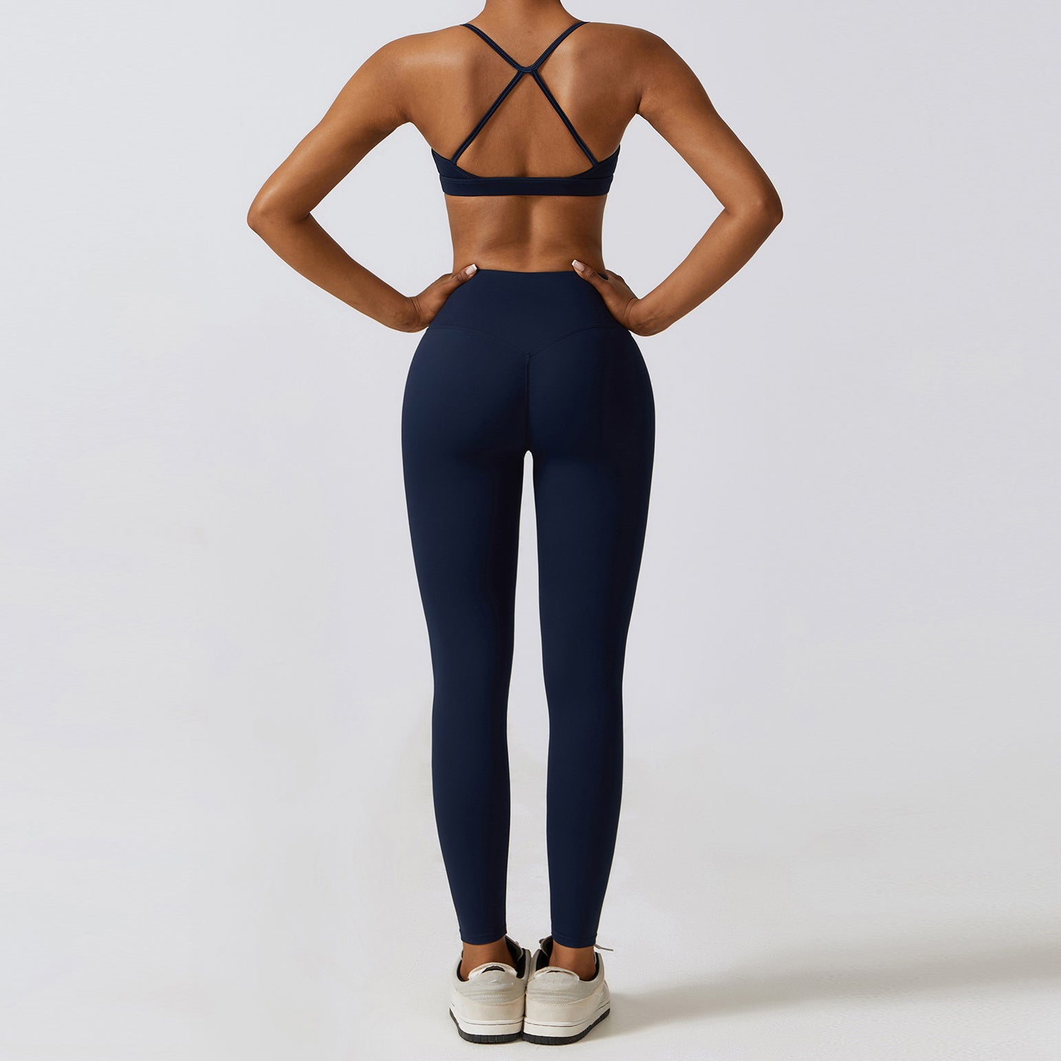 Set Hailey | Top e Leggings Senza Cuciture - Blu Marino