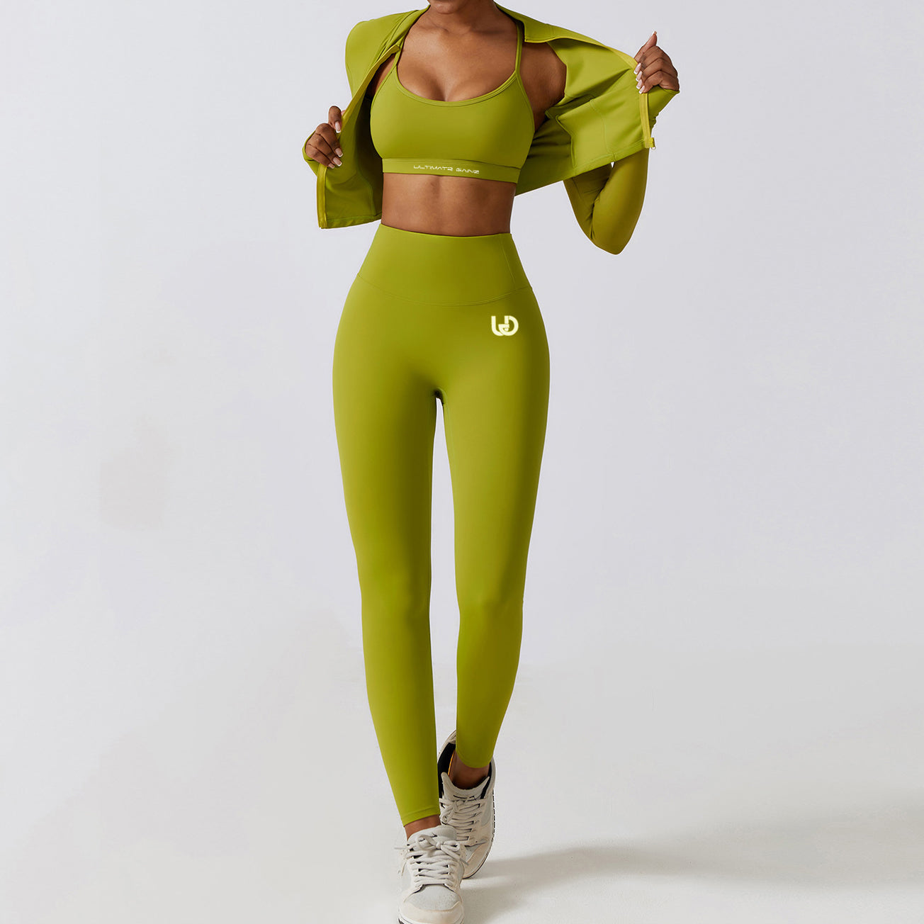 Set Hailey | Top a Manica Lunga Legging - Matcha