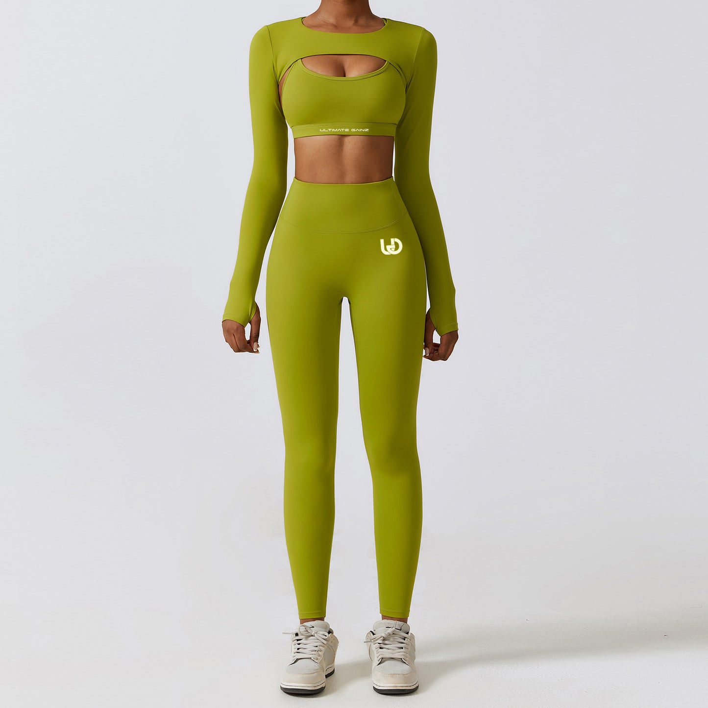 Hailey | Crop Top a Maniche Lunghe - Verde