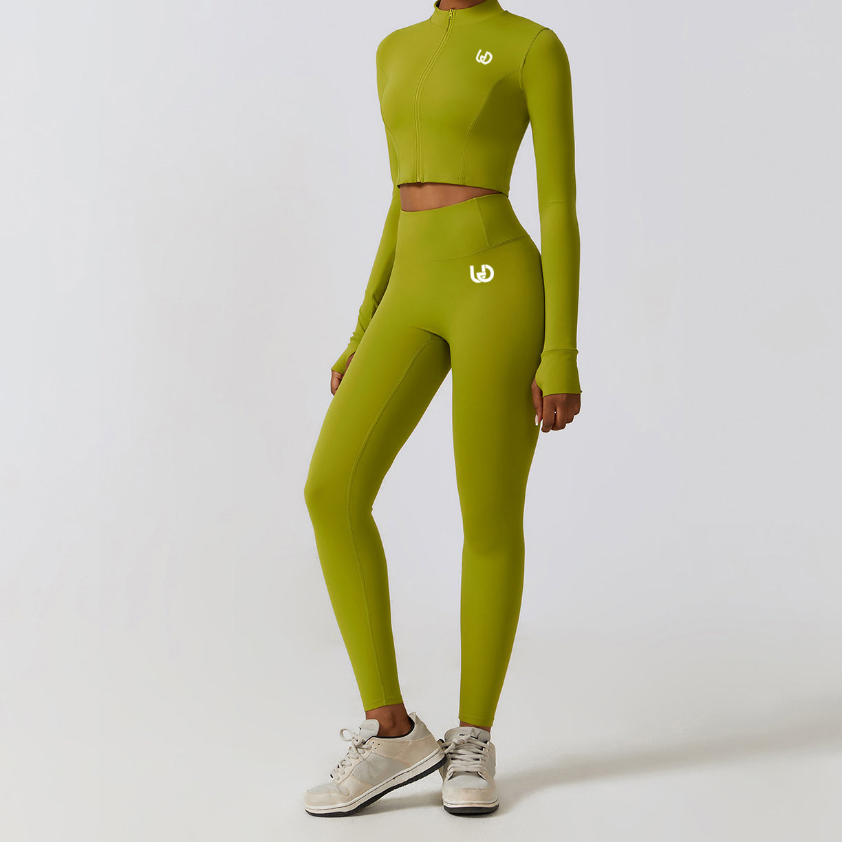 Set Hailey | Top a Manica Lunga Legging - Matcha