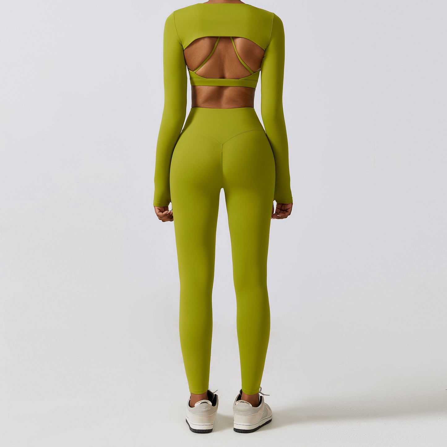 Hailey | Crop Top a Maniche Lunghe - Verde