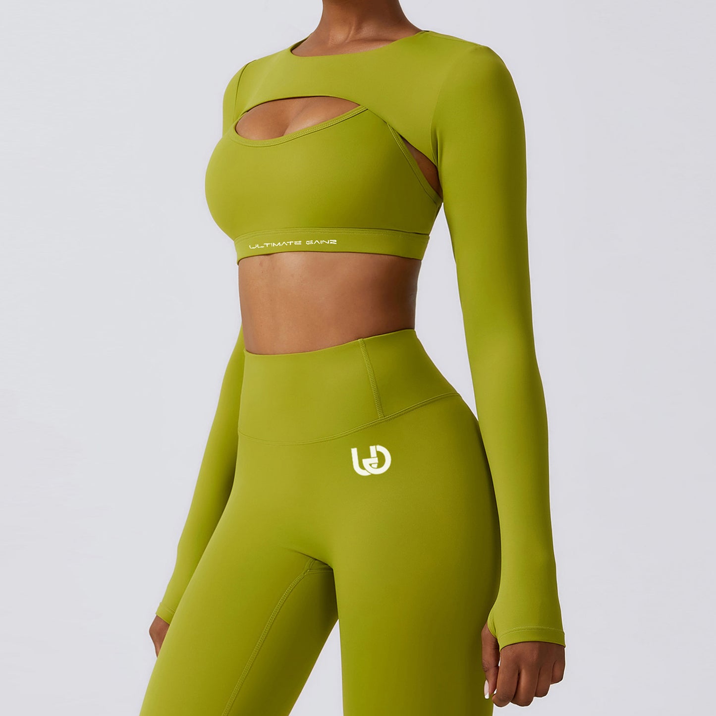 Hailey | Crop Top a Maniche Lunghe - Verde