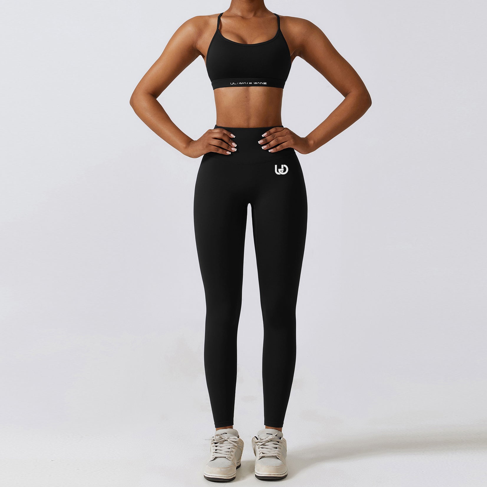 Set Hailey | Top e Leggings Senza Cuciture - Nero