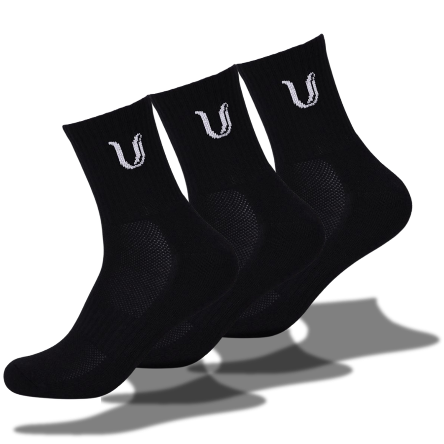 Ultimate Gainz - Calze da Prestazione Unisex - Bianco 3 Paia
