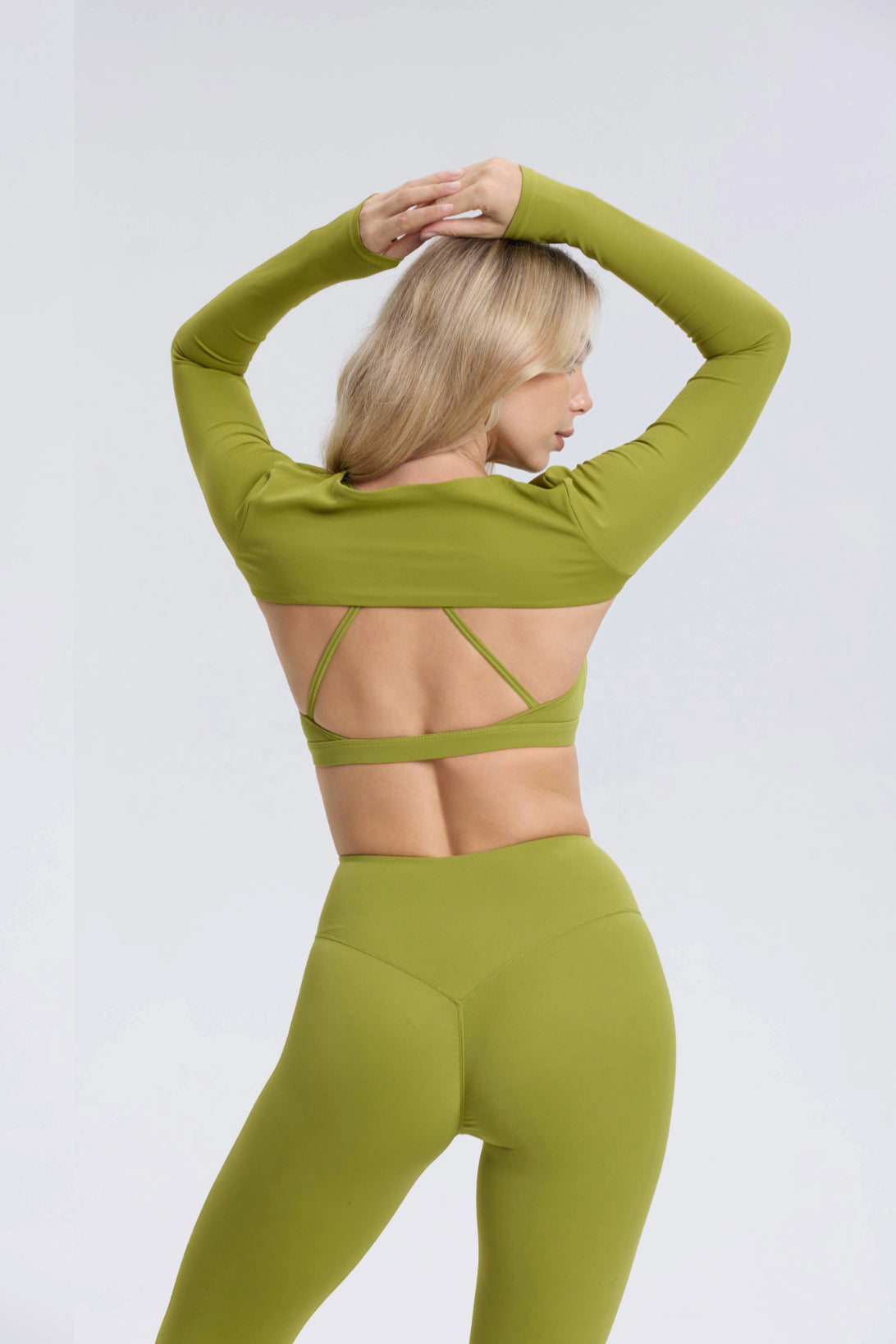 Hailey | Crop Top a Maniche Lunghe - Verde