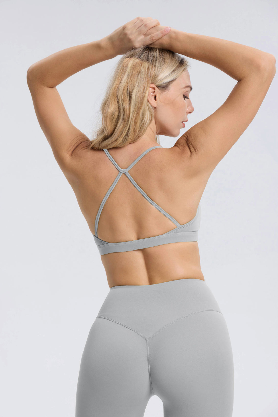 Hailey | Reggiseno Sportivo con Schiena Incrociata - Grigio Chiaro