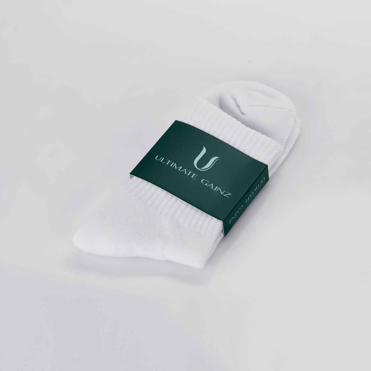 Ultimate Gainz - Calze da Prestazione Unisex - Bianco 1 Paio