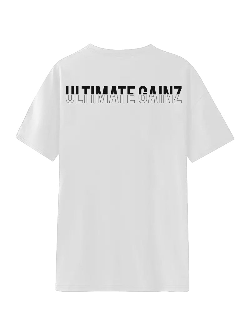 Ultimate Gainz | Maglietta Oversize Unisex - Bianco